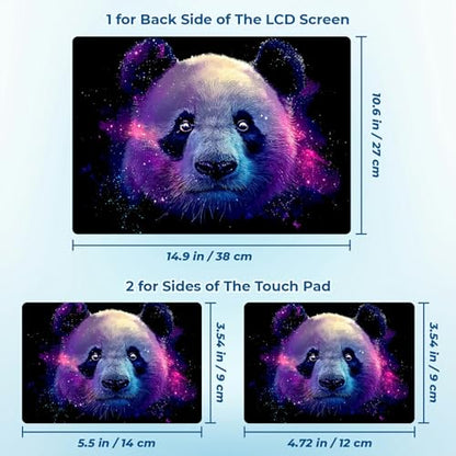 Reusable Universal Laptop Skin Sticker, Cut to Fit for 11.6–15.6 Inch Laptops, Waterproof Protective Film, No-Residue - Galaxy Panda - color: Galaxy Panda