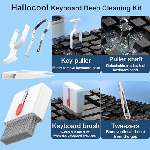 Keyboard Cleaning Kit 32 in 1 Electronics Cleaning Kit Phone Cleaning Tool | for Computer, Keyboard, Monitor, Earbuds, Headphones, Laptop, Camera, Lens, Multi-Functional Portable Electronic Clean Kit - color: Black
