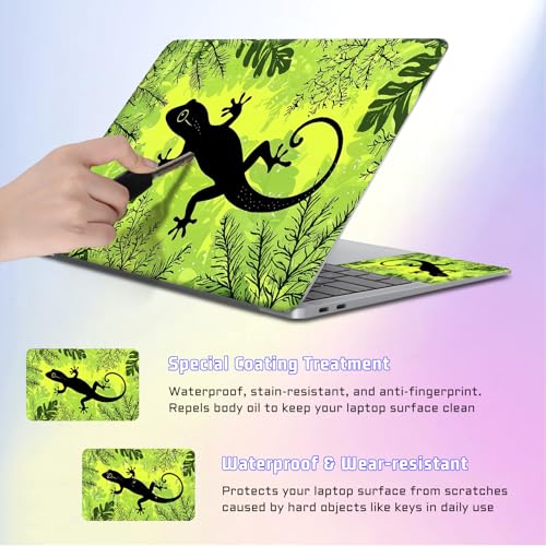 Universal Laptop Skin Sticker Decal, Compatible with MacBook HP Dell Lenovo 12"-15.6", Reusable Vinyl Notebook Cover 3PCS Set, High-Recognition Film-Tropical Gecko Lizard - color: Tropical Gecko Lizard