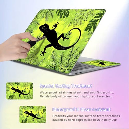 Universal Laptop Skin Sticker Decal, Compatible with MacBook HP Dell Lenovo 12"-15.6", Reusable Vinyl Notebook Cover 3PCS Set, High-Recognition Film-Tropical Gecko Lizard - color: Tropical Gecko Lizard