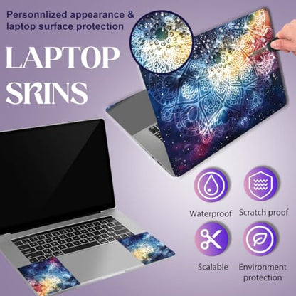 SUPERDANT Laptop Cover Mandala Gradient Starry Sky Universal Laptop Skin Fits 12 13 13.3 14 15 15.4 15.6 Inches Removable Waterproof Vinyl Sticker Personalized Notebook Protector Dark Blue - color: Dark Blue