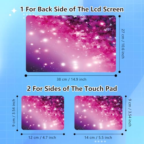 Universal Laptop Skin Sticker Decal for 11.6”12" 13" 13.3" 14" 15" 15.4" 15.6" Reusable Waterproof Scratch-Scratch Resistant Protective Vinyl Laptop Notebook Skin Stickers - Pink Stars and Glitter - color: Pink Stars and Glitter