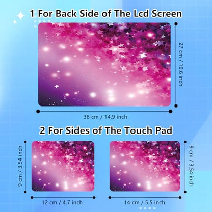Universal Laptop Skin Sticker Decal for 11.6”12" 13" 13.3" 14" 15" 15.4" 15.6" Reusable Waterproof Scratch-Scratch Resistant Protective Vinyl Laptop Notebook Skin Stickers - Pink Stars and Glitter - color: Pink Stars and Glitter