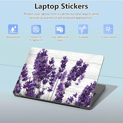 Universal Laptop Skin Sticker with 2 Wrist Pad Skins, Waterproof Scratch Resistant Vinyl Laptop Cover Decal, Cut to Fit for 11–15.6 Inch MacBook HP Dell Lenovo, Purple Lavender - color: Purple Lavender