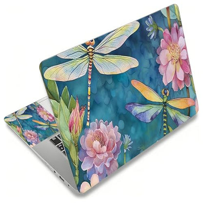 Laptop Skin Sticker Decal, Universal Reusable Vinyl Laptop Cover for 12" 13" 13.3" 14" 15" 15.4" 15.6" Notebook PC, Waterproof Scratch-Resistant with 2 Wrist Pads, Easy to Apply & Remove,Dragonfly - color: Dragonfly