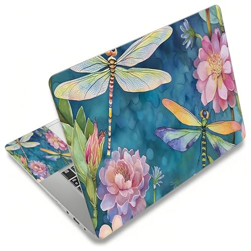 Laptop Skin Sticker Decal, Universal Reusable Vinyl Laptop Cover for 12" 13" 13.3" 14" 15" 15.4" 15.6" Notebook PC, Waterproof Scratch-Resistant with 2 Wrist Pads, Easy to Apply & Remove,Dragonfly - color: Dragonfly