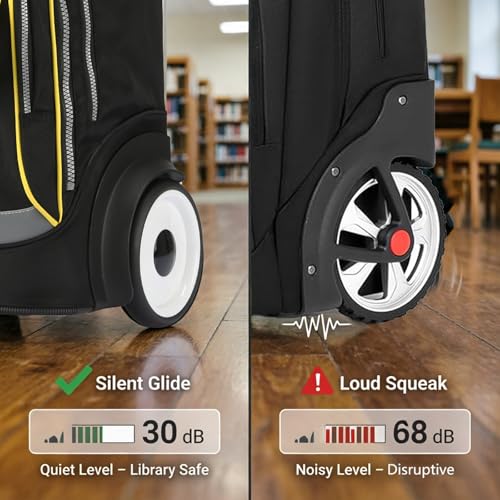 Rolling Laptop Bag for 15.6 Inch Laptop,Roller Bag,Backpack with Wheels, 20 Inch Wheeled Computer Bag，Black/Yellow - color: T5- Black/Yellow
