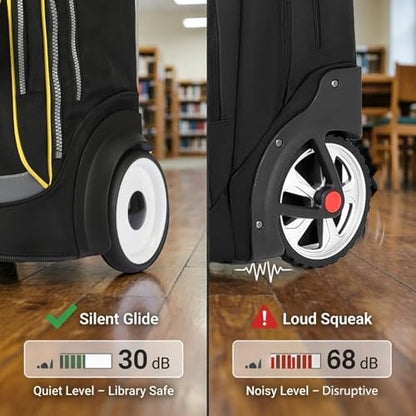 Rolling Laptop Bag for 15.6 Inch Laptop,Roller Bag,Backpack with Wheels, 20 Inch Wheeled Computer Bag，Black/Yellow - color: T5- Black/Yellow