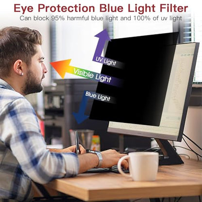 2 Pack 24 Inch 16:10 Privacy Screen for Computer Monitor, Eye Protection Anti Glare Computer Screen Cover, Removable Anti-Scratch Computer Screen Privacy Shield for 24'' Widescreen Monitor - size: 24 Inch (16:10)