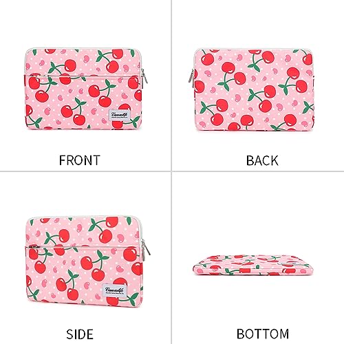 Canvaslife Pattern 13 inch Canvas Laptop Sleeve with Pocket 13 inch 13.3 inch Laptop 13 case13 Sleeve (Cherry) - color: Cherry, size: 13 inch/13.3 inch