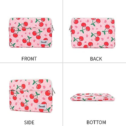Canvaslife Pattern 13 inch Canvas Laptop Sleeve with Pocket 13 inch 13.3 inch Laptop 13 case13 Sleeve (Cherry) - color: Cherry, size: 13 inch/13.3 inch
