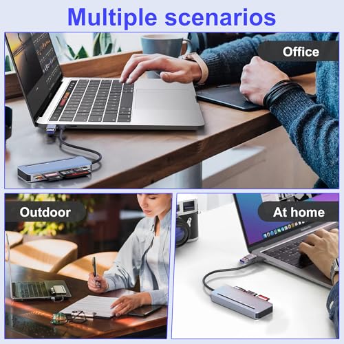 Memory Stick Pro Duo Card Reader, 7 in 1 USB-A/USB-C Multi Memory Card Reader for SD/TF/MS/XD/CF Cards, SD Card Reader for iPhone 17/16/15, Android, Camera, MacBook, Tablet, Laptop