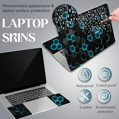 SUPERDANT Laptop Notebook Skin Sticker Cover Decal Laptop Protector Notebook PC Computer Art Protector Universal Notebooks Vinyl Decals Fits 12" 13" 13.3" 14" 15" 15.4" 15.6 inch Black Honeycomb