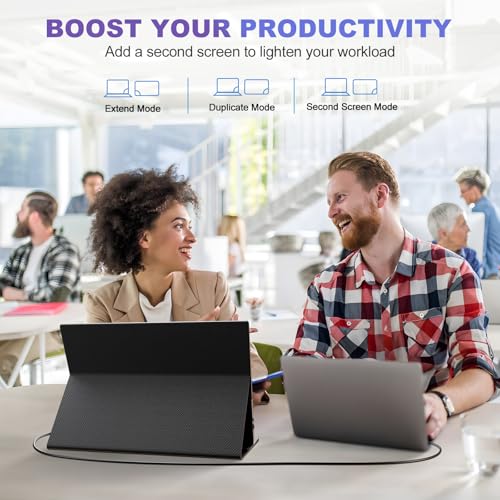 18.5 Inch Portable Monitor, FHD 120Hz IPS HDR 125% sRGB USB-C HDMI External Travel Monitor with Built-in Speakers, VESA Compatible for Laptop MacBook PC Surface PS5 Xbox - size: 18.5