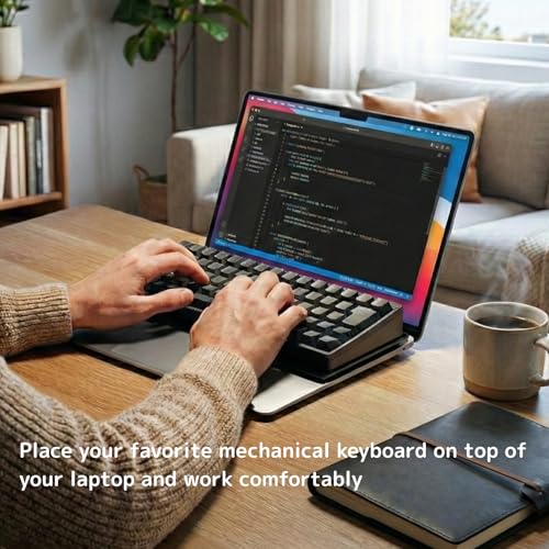 Keyboard Cover: Place Your Mechanical Keyboard on Top of Laptop - Ventilated, Durable Acrylic, Universal Fit for MacBook & All Laptops (Black) - color: Black