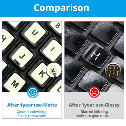 Glow in The Dark Keyboard Sticker [4 in 1], Luminous Replacement English Letter Keyboard for Laptop, Desktop & Notebook - color: Glow Letter