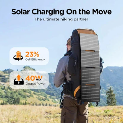 SinKeu 300W/256Wh Portable Power Station with 40W Solar Panel | (80000mAh) Solar Generator with Panels Included, LiFePO4 Battery with USB DC AC Outlets for Home, RV, Hurricane, Camping - color: Sliver