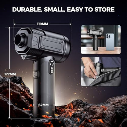 Rechargeable Electric Air Duster with Multiple Nozzle Attachments and Cleaning Brushes, USB Charging, for Keyboards and Electronics