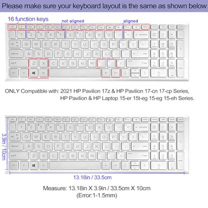 Cute Silicone Keyboard Cover for 15.6’’ HP Pavilion & HP Laptop 15-eg 15t-eg 15-eh 15-er Series, HP Laptop 17 17-cn 17-cp 17z-cp Series, Cute Flowers - color: Cute Flowers