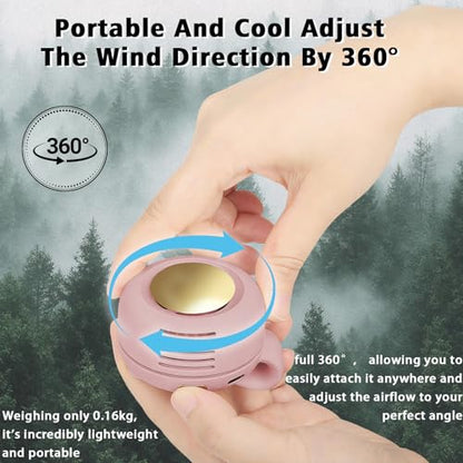 Portable Clip-On Fan, Mini USB Rechargeable 360° Rotatable Fan, Personal Fan 3-Speed Silent Mini Bladeless Fans (1 pack（Pink）) - color: 1 pack（Pink）
