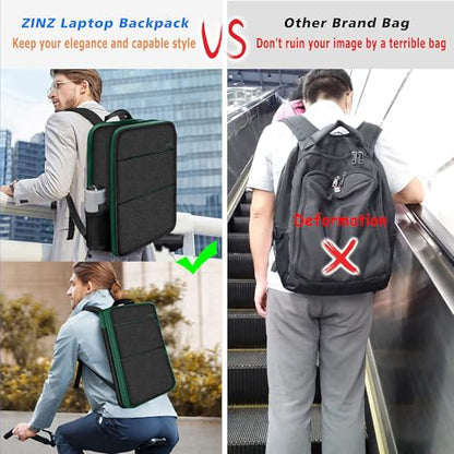 Slim & Expandable Laptop Backpack 15 15.6 16 Inch Case, Water Resistant Travel Backpack Compatible with MacBook Pro/Neo 16" 15", Dell XPS 15 16 and Most 15" 15.6" 16" Notebooks，BK01GR01 - color: Bk01gr01, size: 15"-16"