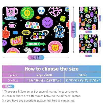 12.1-15.6 Inch Laptop Skin Decal, Universal Reusable Vinyl Laptop Cover Sticker, Waterproof Art Decal Protector with Funny Expressions - color: Funny Expressions