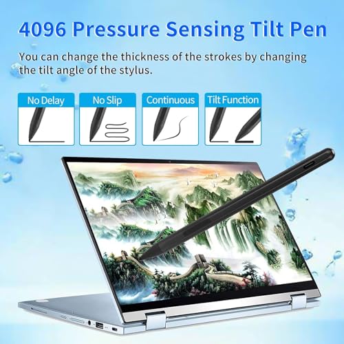 Rechargeable MPP 2.0 Active Tilt Pen, 4096 Levels Pressure Sensing, USB C Charging, Magnetic Design, for Touch Screen Devices (Black) - color: Black