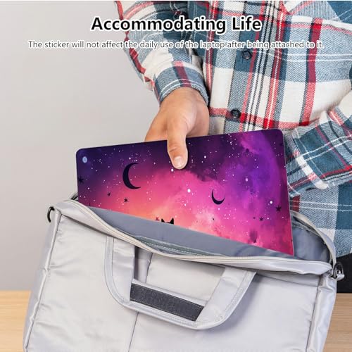 Universal Laptop Skin Sticker with 2 Wrist Pad Skins, Waterproof Scratch Resistant Vinyl Laptop Cover Decal, Cut to Fit for 11–15.6 Inch MacBook HP Dell Lenovo, Cat Purple Sky - color: Cat Purple Sky