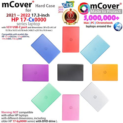 mCover Case Compatible ONLY for 2021-2023 17.3" HP Laptop 17-CNxxxx Series (No DVD Drive) Windows Laptop Computer - Clear - color: Clear