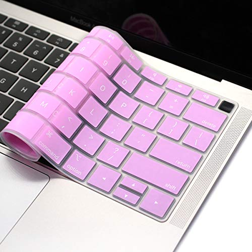 Se7enline for MacBook Air Keyboard Cover 13 inch 2018-2023 A1932 | Silicone Waterproof Dustproof Durable Washable Laptop Accessories US Layout 2023 2022 2021 2020 2019 2018,Light Purple - color: Lavender/Light Purple