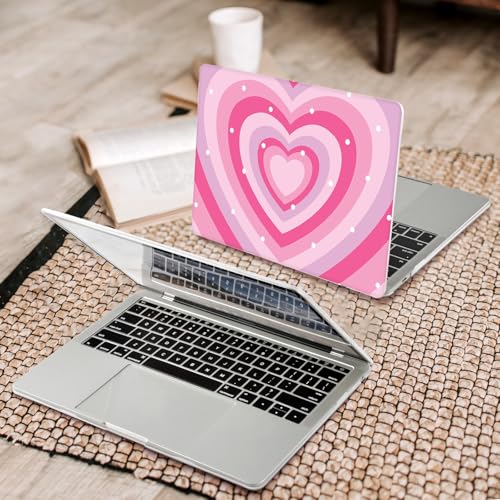 Seorsok Compatible with MacBook Pro 13 inch Laptop Case 2020 Release M1 A2338/A2251/ A2289 Touch ID Protective Plastic Hard Shell Case & Keyboard Cover，Cute Lovely Heart - color: Pink Heart, size: Pro13（A2338 M1 A2251 A2289 A2159 A1989 A1706）