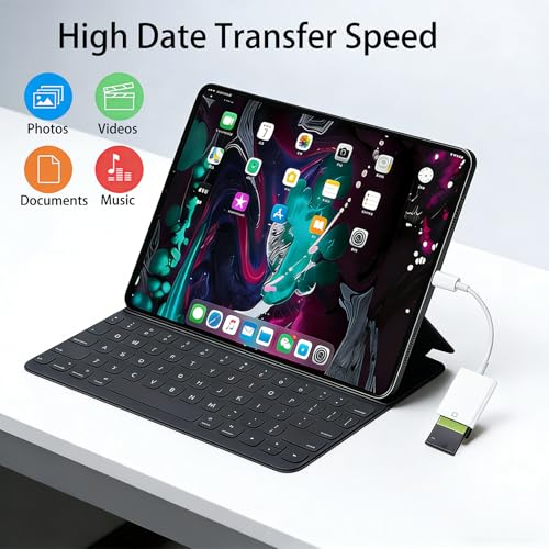 【MFI Certified】 iPhone SD Card Reader, Camera Card Reader Adapter Compatible with iPhone 15-17, iPad/Mac Pro/Air,MacBook Pro/Air, Chromebook XPS, Galaxy and Android USBC Devices,No App Plug and Play