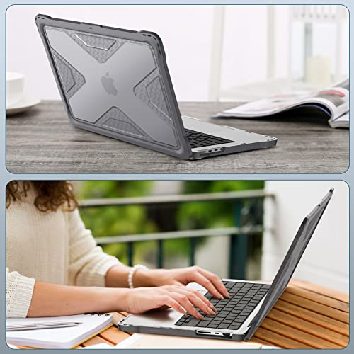 Fintie Case for MacBook Pro 14 Inch A3426 A3427 A3434 A3401 A3185 A3112 A2992 A2918 A2779 A2442 with M5 M4 M3 M2 M1 Chip (2021-2026) - Heavy Duty Rugged Hard Shell Cover, Gray - color: Gray