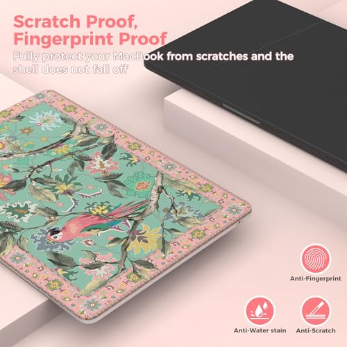 iCasso for M4 MacBook Air 13 inch Case 2026 2025-2022 M3 M2 Model A 3240 A3113 A2681, Sturdy Protective Hard Shell Case for Mac Air 13.6", Keyboard Cover + Screen Protector,Parrot Green - color: Parrot Green