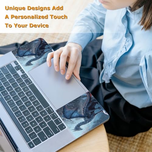 Universal Laptop Skin Sticker with 2 Wrist Pad Decals, 3-Piece Removable Vinyl Laptop Cover, Blue Dragon Waterproof Anti-Scratch, Easy-Trim Fit for 13.3" 14" 15.6" Laptops - color: Blue Dragon