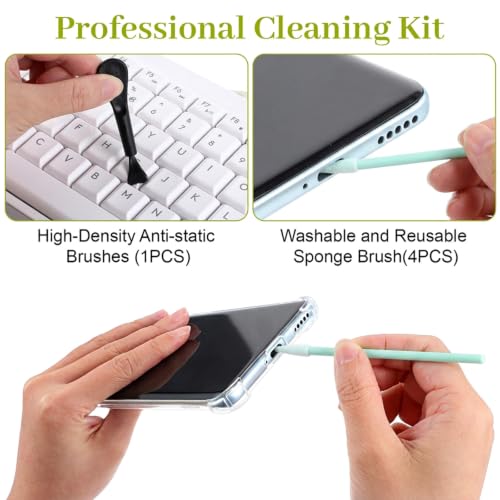 USB C Dust Plug, 20 Pcs Silicone USB C Plug Cover | Charging Port Cover with 5 Cleaning Brushes, Type C Cleaning Tool Kit for Apple 15/16/17/Samsung