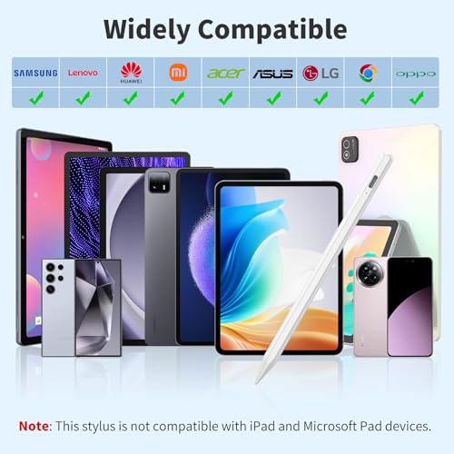 COO Universal Active Stylus Pen for iOS, Android & Samsung Touch Screens | Smart Digital Stylus for Lenovo/Vivo/Mi/HUAWEI Tablets, iPhone/Samsung/Pixel Phones for Drawing, White - color: White