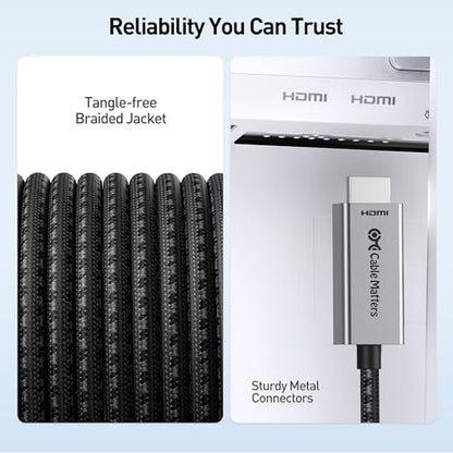 Cable Matters 48Gbps Unidirectional USB C to HDMI 2.1 Cable, 3ft | 4K@240Hz / 8K@60Hz HDR, for macOS and Windows, No Firmware Update Needed, Thunderbolt to HDMI 2.1 - size: 3 Feet
