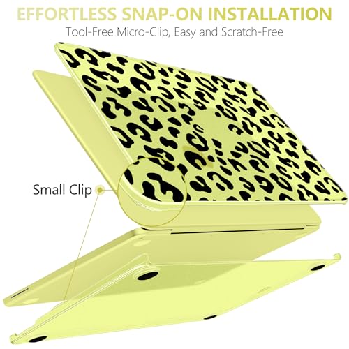 for MacBook Neo 13 inch Case 2026 (Model A3404), Artistic Leopard Pattern Ultra Slim Frosted Matte Hard Shell, Anti-Scratch & Fingerprint Resistant Cover, Leopard Citrus - color: Leopard Citrus