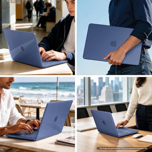 MOSISO Compatible with MacBook Neo Case 13 inch 2026 A3404 A18 Pro Chip | 4 in 1 Kit Precision Fit Crack & Scratch Resistant Protective Hard Shell Case Cover, Crystal Indigo - color: Crystal Indigo