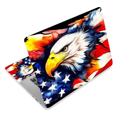 Aesthetic Laptop Skin Cover,12-15.6 Inch Universal Vinyl Sticker Decal,Waterproof Scratch-Resistant Notebook Wrap,Removable Residue-Free Protector,Eagle Flag - color: Eagle Flag