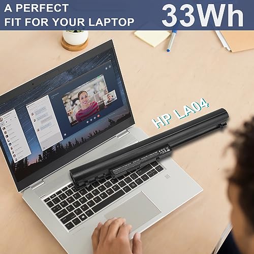 TREE.NB Laptop/Notebook Battery Replacement for HP LA04 776622-001 728460-001 TPN-Q130 752237-001 TPN-Q132 TPN-Q129 LA04DF HSTNN-DB5M HSTNN-YB5M F3B96AA HSTNN-UB5M - Black - High Performance New