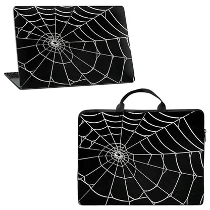10 inch Laptop Sleeve with Laptop Skin Sticker Set – Slim Protective Case with Smooth Zipper, Lightweight Tablet & Notebook Sleeve for Travel & Daily Carry, Spider Web - color: Spider Web, size: 10 inch
