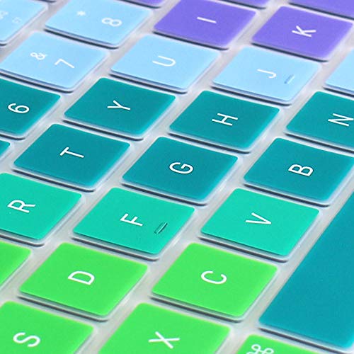 ProElife Keyboard Cover Skin for 2020 MacBook Air 13 Inch (Model: A2337 with Apple M1 Chip and A2179, U.S Layout) with Touch ID Keyboard Accessories Protector (Rainbow) | Rainbow, U.S. Layout, Non-interference Design for ID Key, Dust-Proof, Silicone Prote