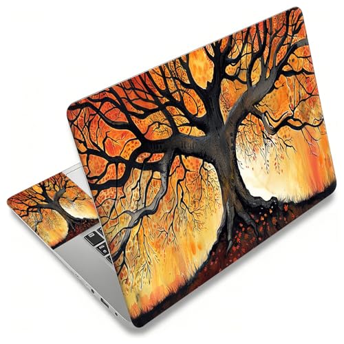 Laptop Skin Sticker Decal, Universal Reusable Vinyl Laptop Cover for 12" 13" 13.3" 14" 15" 15.4" 15.6" Notebook PC, Waterproof Scratch-Resistant with 2 Wrist Pads, Easy to Apply & Remove,Art Trees - color: Art Trees