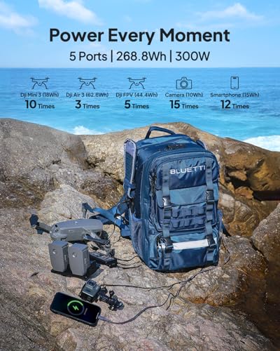 BLUETTI Handsfree 1 Portable Power Station 268Wh 300W LFP (No Backpack) | 5 Output Ports, Solar Generator for Fly，0-80% in 45% Min, World's Slimmest Power Station, for Camping, Drones, Photography - style: BLUETTI Handsfree 1 power station
