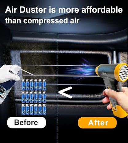 Cordless Electric Compressed Air Duster - 150000 MRP Electric air Blower for Cleaning Keyboard, PC, Cameras, Electric Air Pump for Inflatable Cushions, Air Mattress Beds, Boats, Swimming Ring