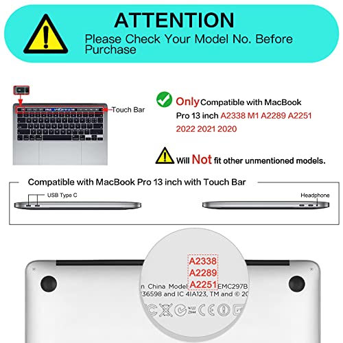 MOSISO Compatible with MacBook Pro 13 inch Case A2338 M2 M1 A2289 A2251, | Heavy Duty Plastic Hard Shell Case with TPU Bumper&Vertical Sleeve Bag with Pocket 2020-2023, Black