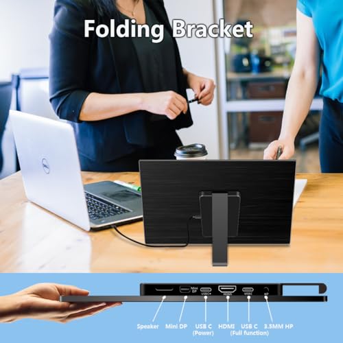 15.6 Inch 3K Touchscreen Portable Monitor, IPS 2880 * 1620,100% sRGB Mobile Monitor Eye Care Game Display Built USB-C/HDMI/Mini DP with Folding Kickstand for PC,Laptop,Game Console - size: 15.6"