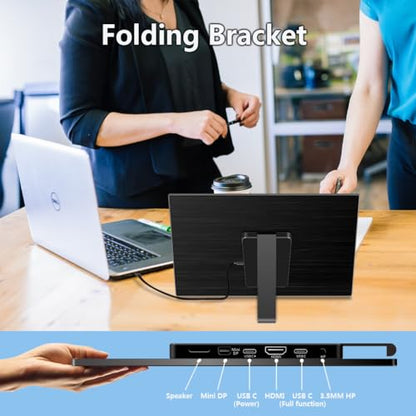 15.6 Inch 3K Touchscreen Portable Monitor, IPS 2880 * 1620,100% sRGB Mobile Monitor Eye Care Game Display Built USB-C/HDMI/Mini DP with Folding Kickstand for PC,Laptop,Game Console - size: 15.6"
